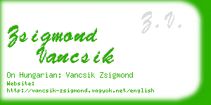 zsigmond vancsik business card